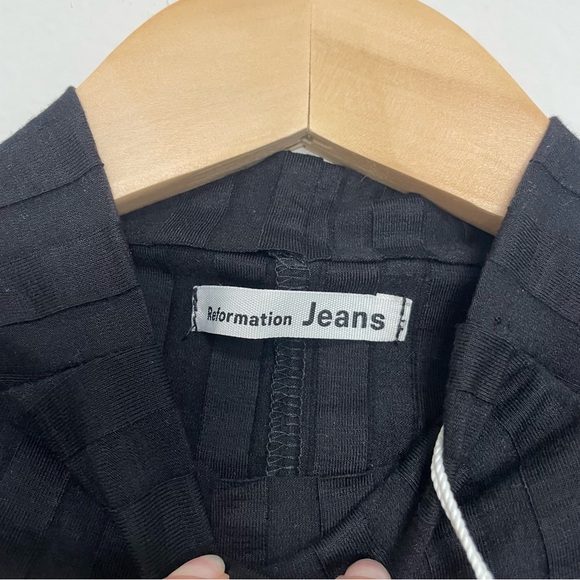 NWT REFORMATION Black Ribbed Giselle Mock Neck Top Size XS - Picture 5 of 7